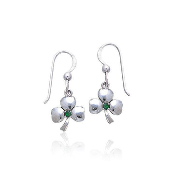 Silver Shamrock Clovers Earrings TE2809 - Jewelry